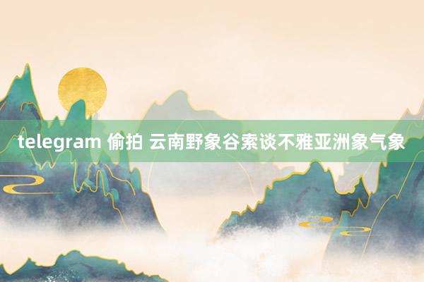 telegram 偷拍 云南野象谷索谈不雅亚洲象气象