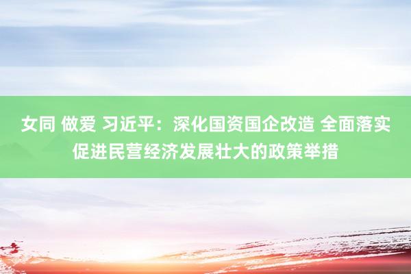 女同 做爱 习近平：深化国资国企改造 全面落实促进民营经济发展壮大的政策举措