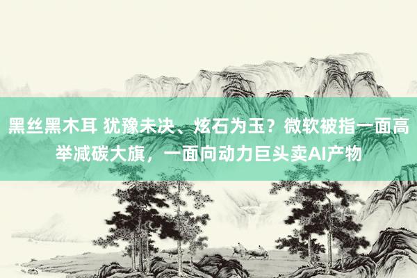 黑丝黑木耳 犹豫未决、炫石为玉？微软被指一面高举减碳大旗，一面向动力巨头卖AI产物