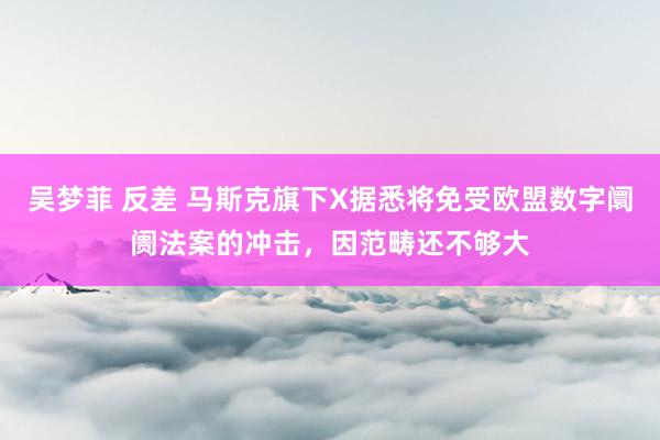 吴梦菲 反差 马斯克旗下X据悉将免受欧盟数字阛阓法案的冲击，因范畴还不够大