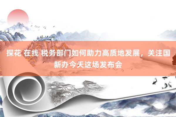 探花 在线 税务部门如何助力高质地发展，关注国新办今天这场发布会