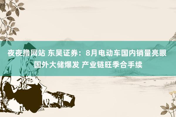 夜夜撸网站 东吴证券：8月电动车国内销量亮眼 国外大储爆发 产业链旺季合手续