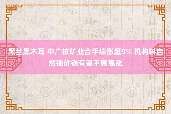 黑丝黑木耳 中广核矿业合手续涨超9% 机构料自然铀价钱有望不息高涨