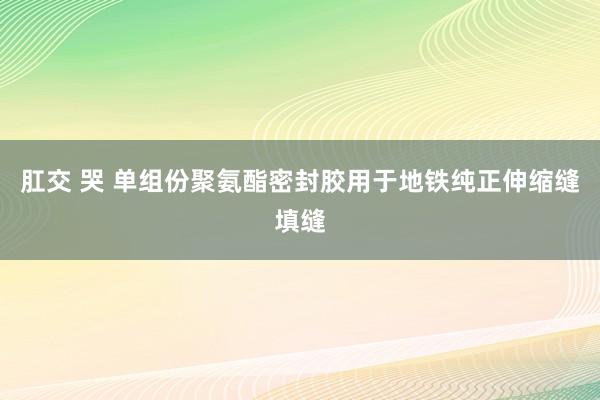 肛交 哭 单组份聚氨酯密封胶用于地铁纯正伸缩缝填缝