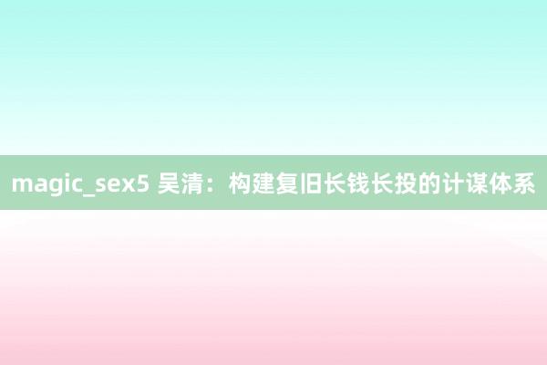 magic_sex5 吴清：构建复旧长钱长投的计谋体系