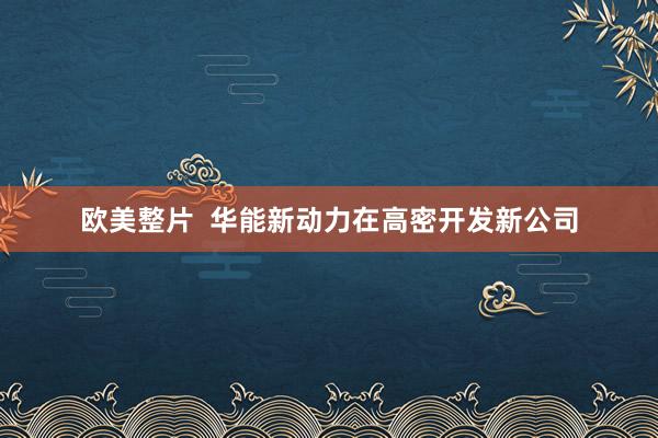 欧美整片  华能新动力在高密开发新公司