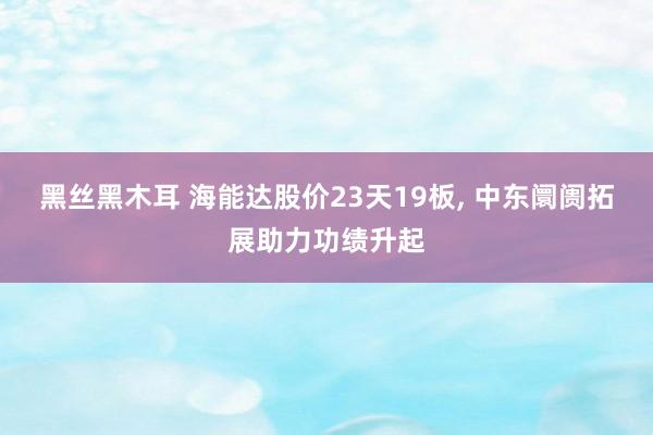 黑丝黑木耳 海能达股价23天19板， 中东阛阓拓展助力功绩升起