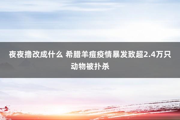 夜夜撸改成什么 希腊羊痘疫情暴发致超2.4万只动物被扑杀