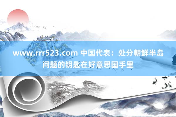 www.rrr523.com 中国代表：处分朝鲜半岛问题的钥匙在好意思国手里