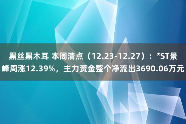 黑丝黑木耳 本周清点（12.23-12.27）：*ST景峰周涨12.39%，主力