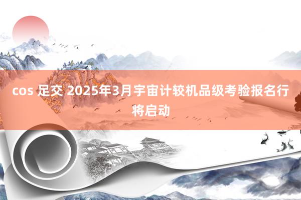 cos 足交 2025年3月宇宙计较机品级考验报名行将启动