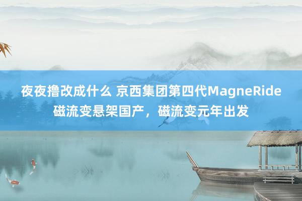 夜夜撸改成什么 京西集团第四代MagneRide磁流变悬架国产，磁流变元年出发